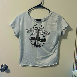 Ruby and lace small, white and brown crop top